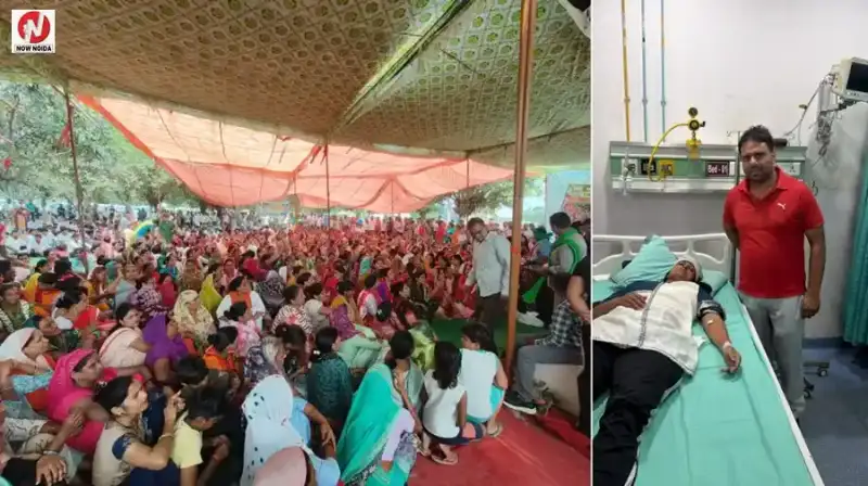नोएडा डूब क्षेत्र में बिजली-पानी की मांग पर आमरण अनशन, 5 महिलाओं की तबीयत बिगड़ी, अस्पताल में कराया गया भर्ती